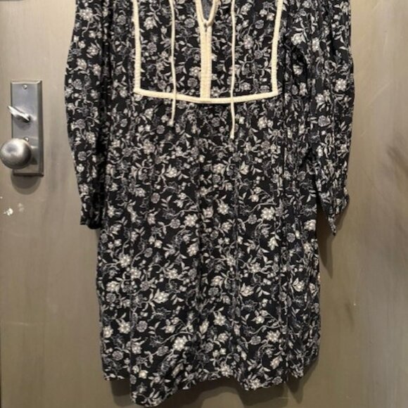 Retro Boho Antique Floral Mini Swing Dress with Puff / Balloon Sleeves - NWT - Picture 12 of 16